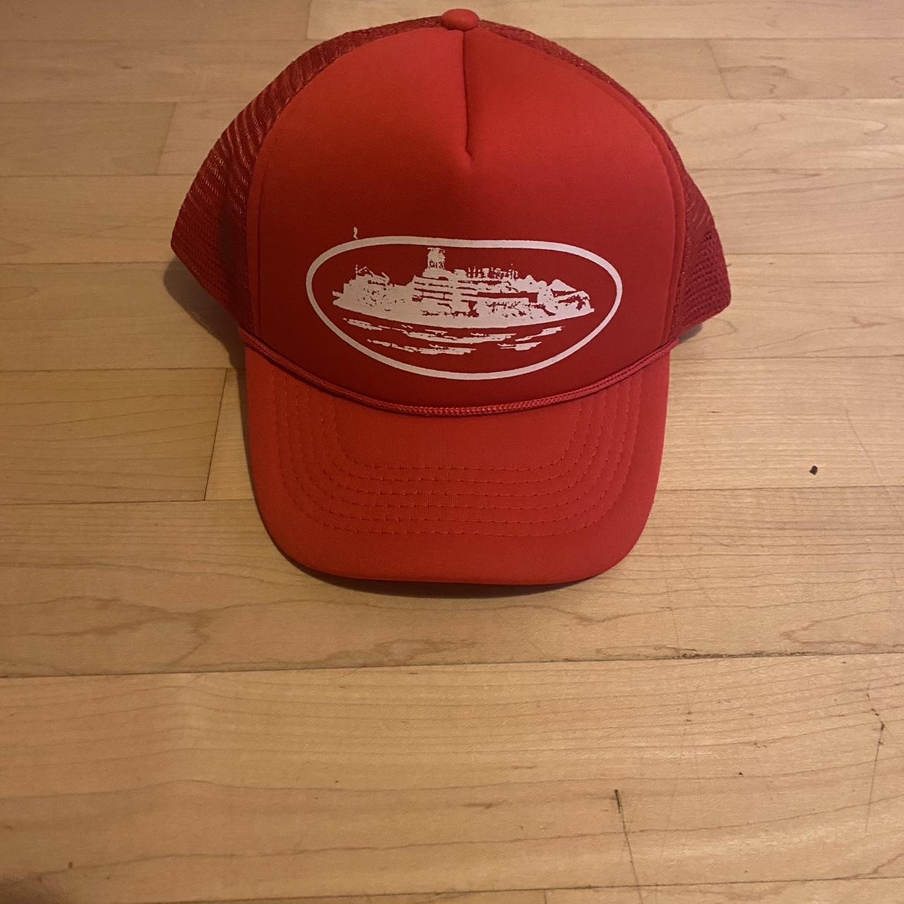 Corteiz Alcatraz Red Trucker Hat Cap like new, one | Depop