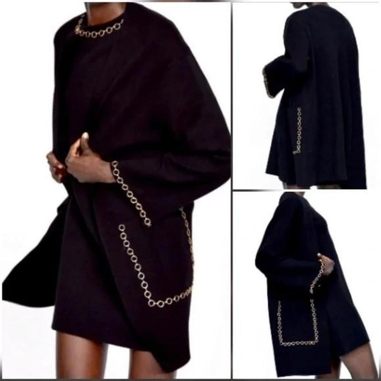 Zara knit coat 2025 with chain detail