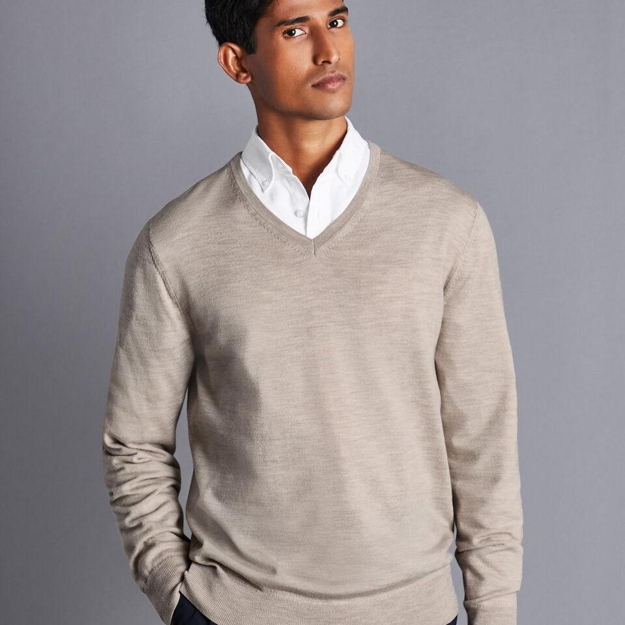 CHARLES TYRWHITT 100% MERINO WOOL V-NECK Depop