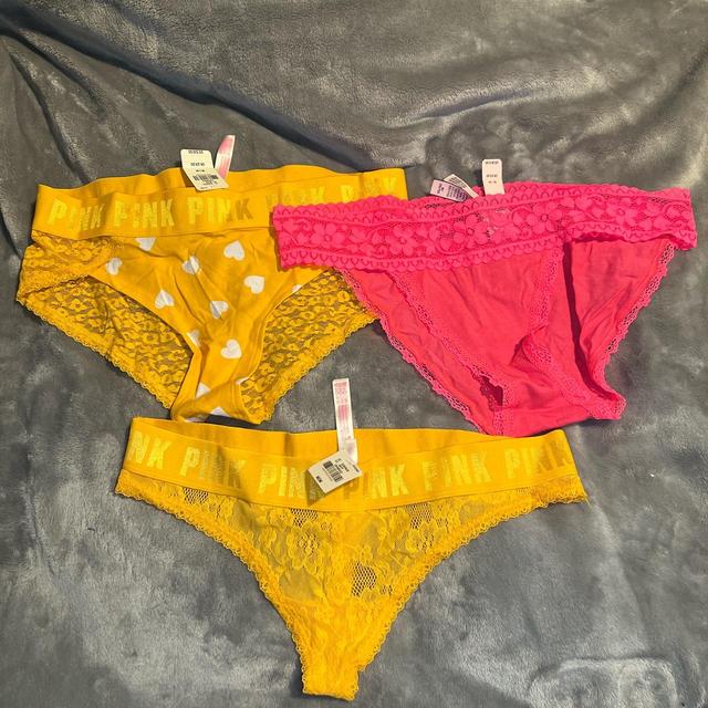 3 Assorted Pink and Victoria s Secret panties Size Depop