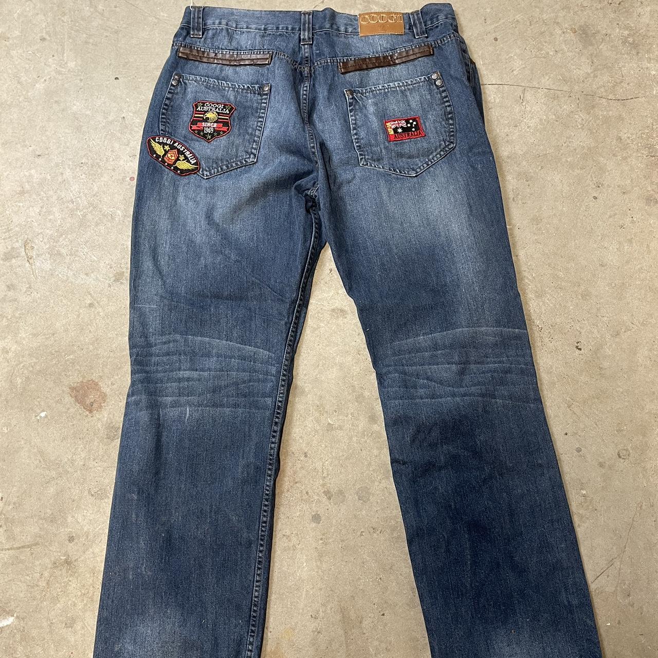 Coogi Men’s Jeans Spellout Embroidered Parch... - Depop