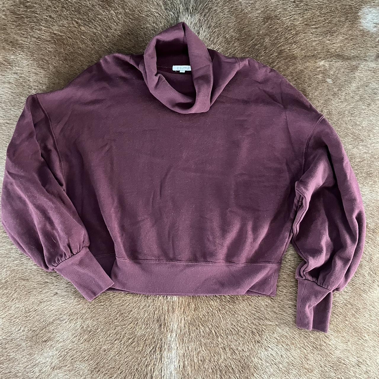 Z Supply Women's Burgundy Sweatshirt | Depop