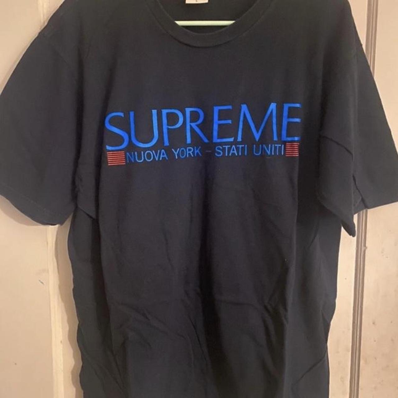 SUPREME NUOVA YORK TEE • Color: Navy Blue... - Depop