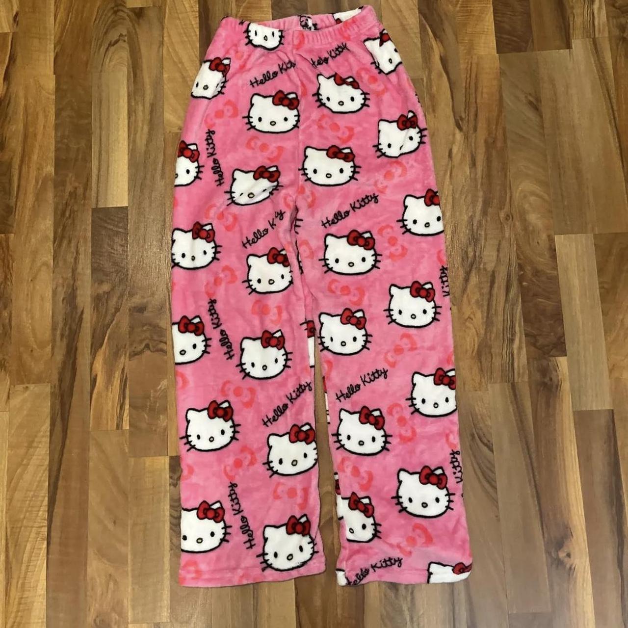 cute comfy fluffy hello kitty pajamas • Y2K hello... - Depop