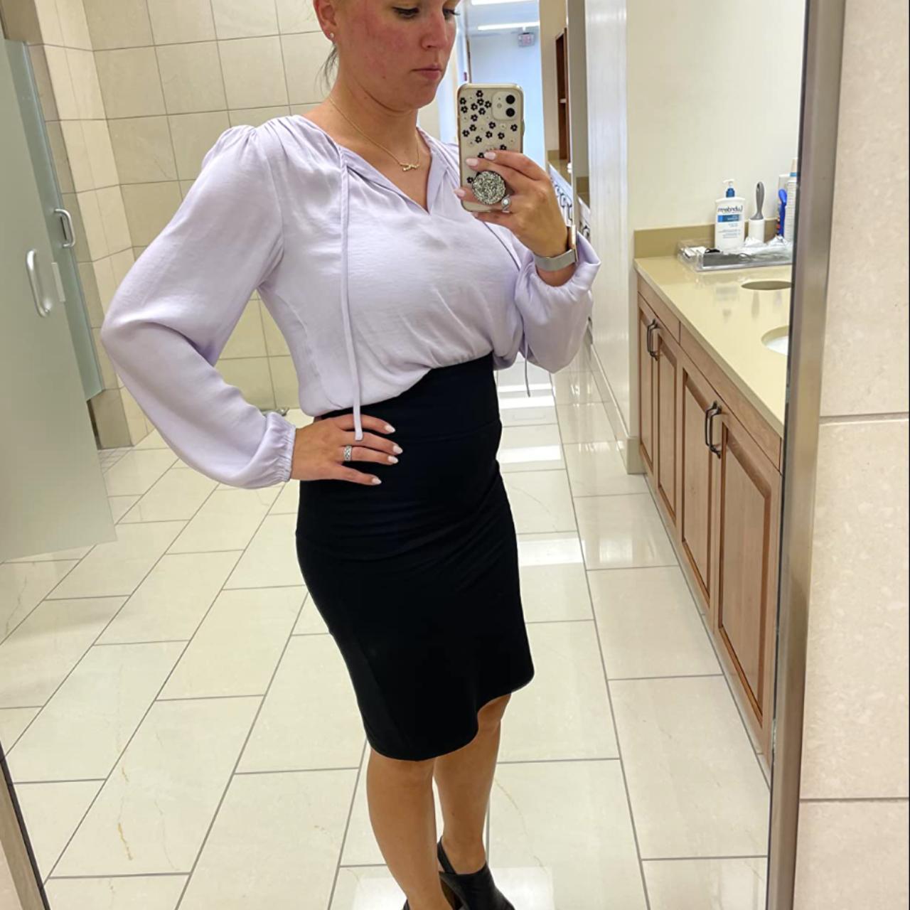 Premium Nylon Ponte Stretch Office Pencil Skirt High... - Depop