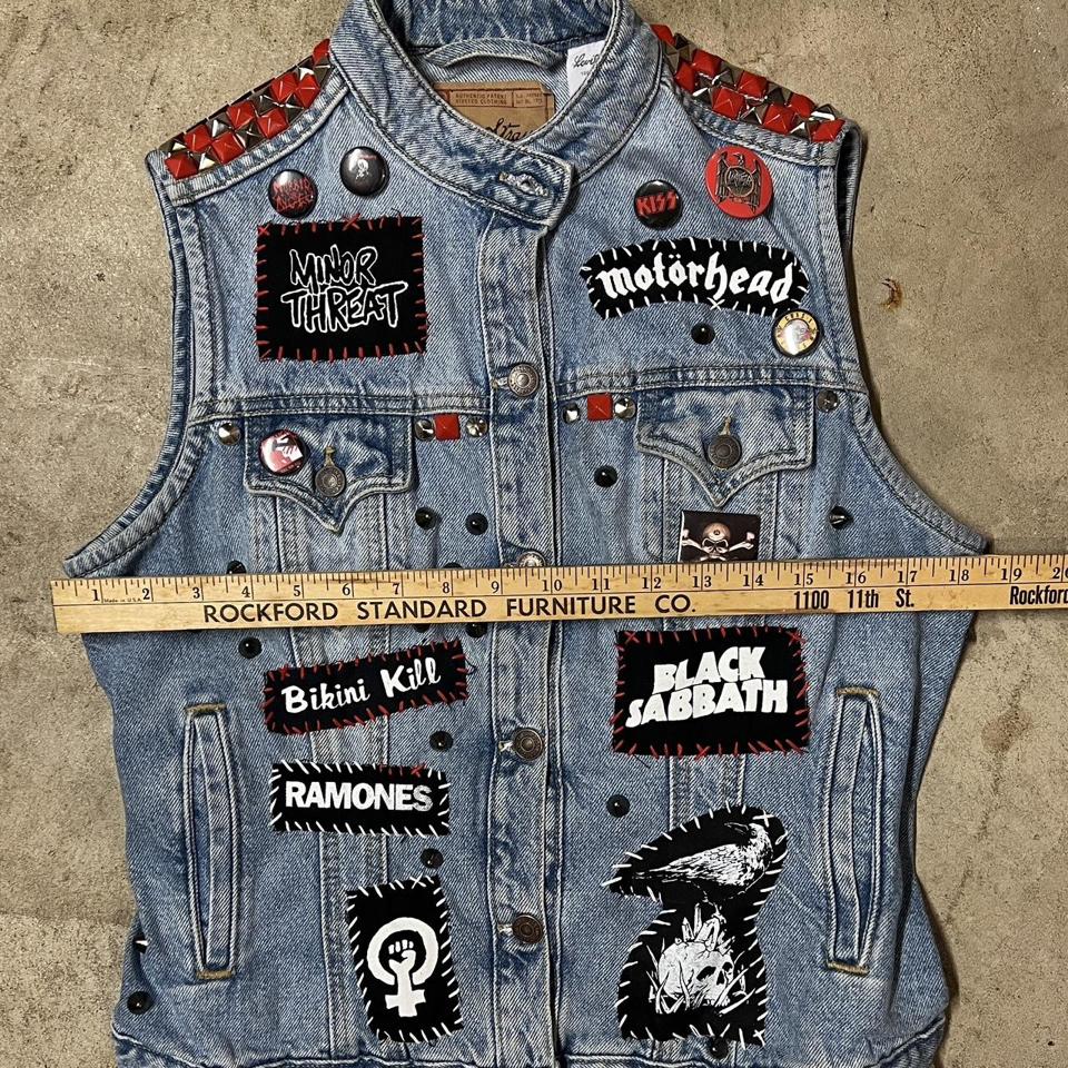 DIY Metal/Punk Vest Various patches/pins Levi - Depop