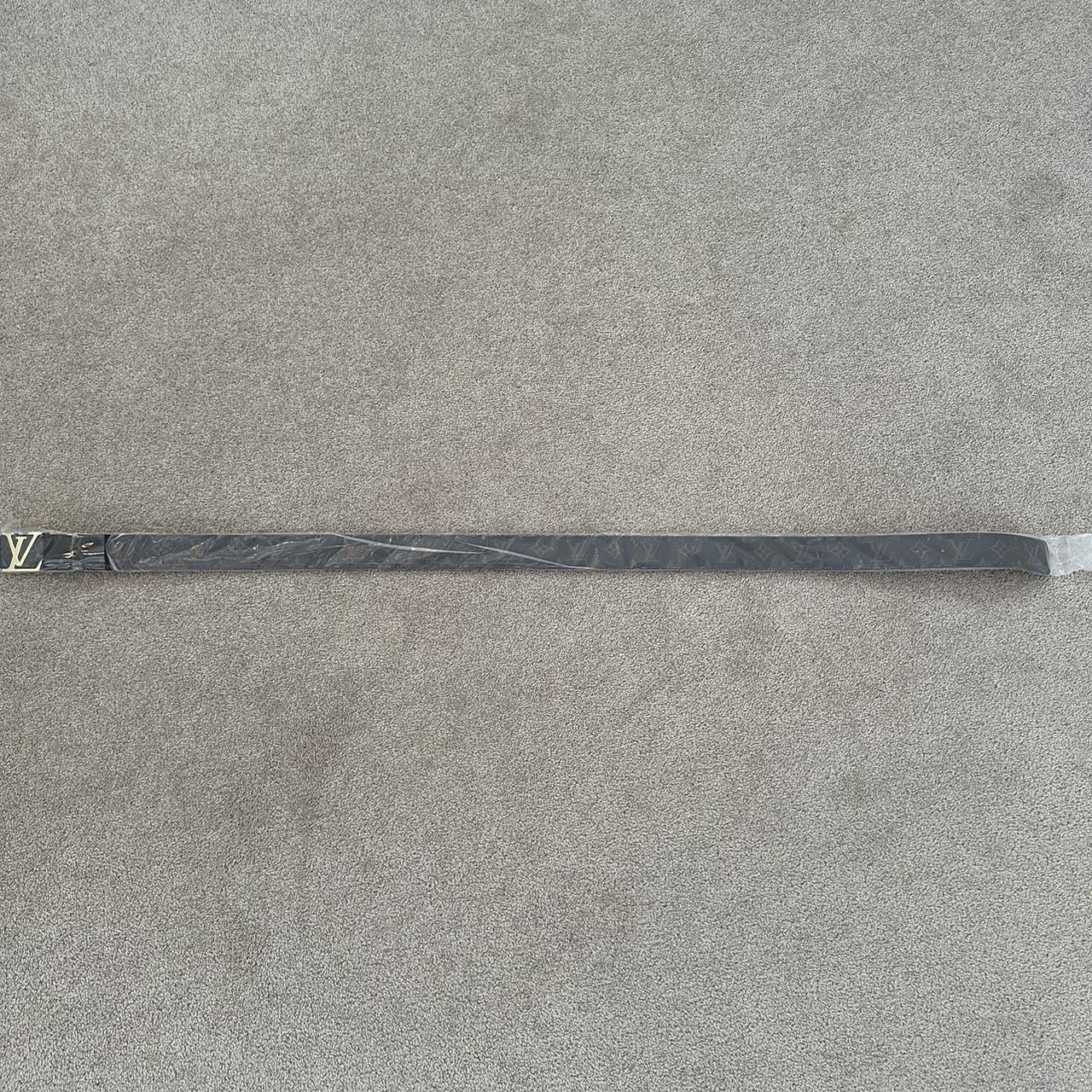 brown lv belt with gold buckle 115cm Depop