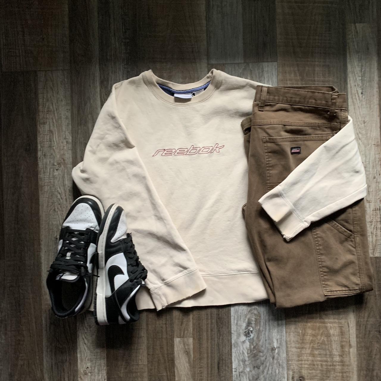 Reebok Men's Cream Jumper Depop