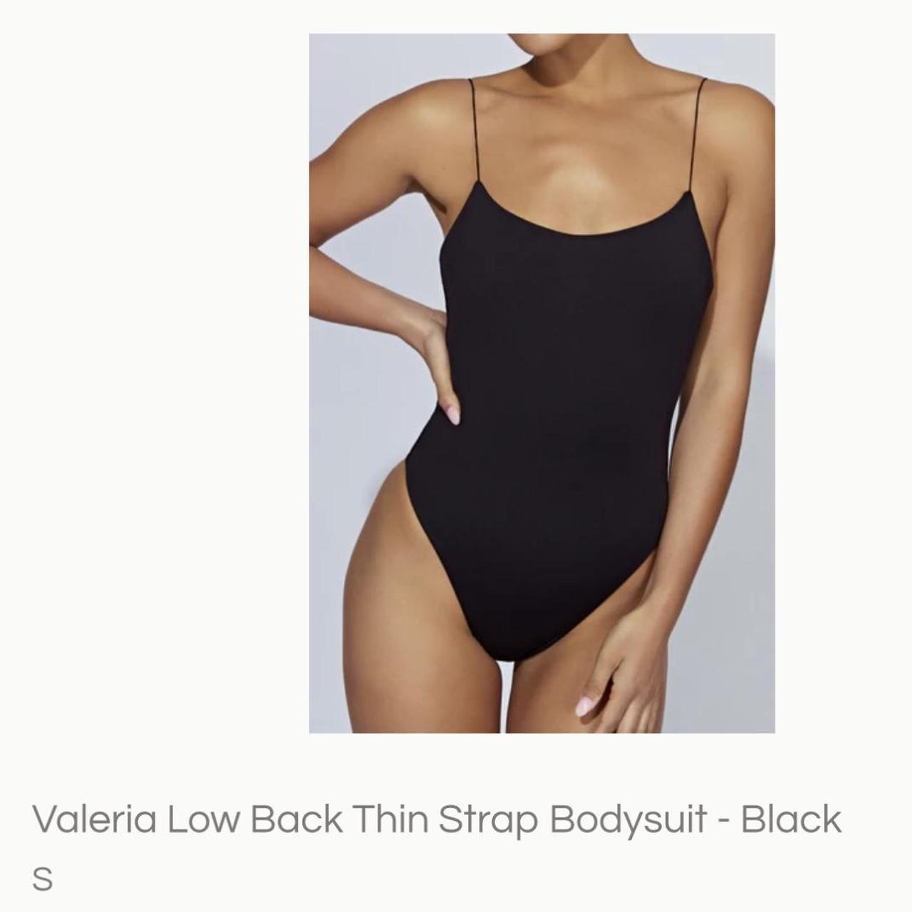 Meshki Low back thin strap bodysuit Size Small - Depop
