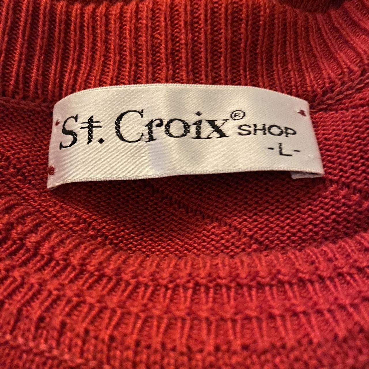 ST. CROIX SHOP popular Mens Vintage Cotton Blend Color Block Red Sweater- L