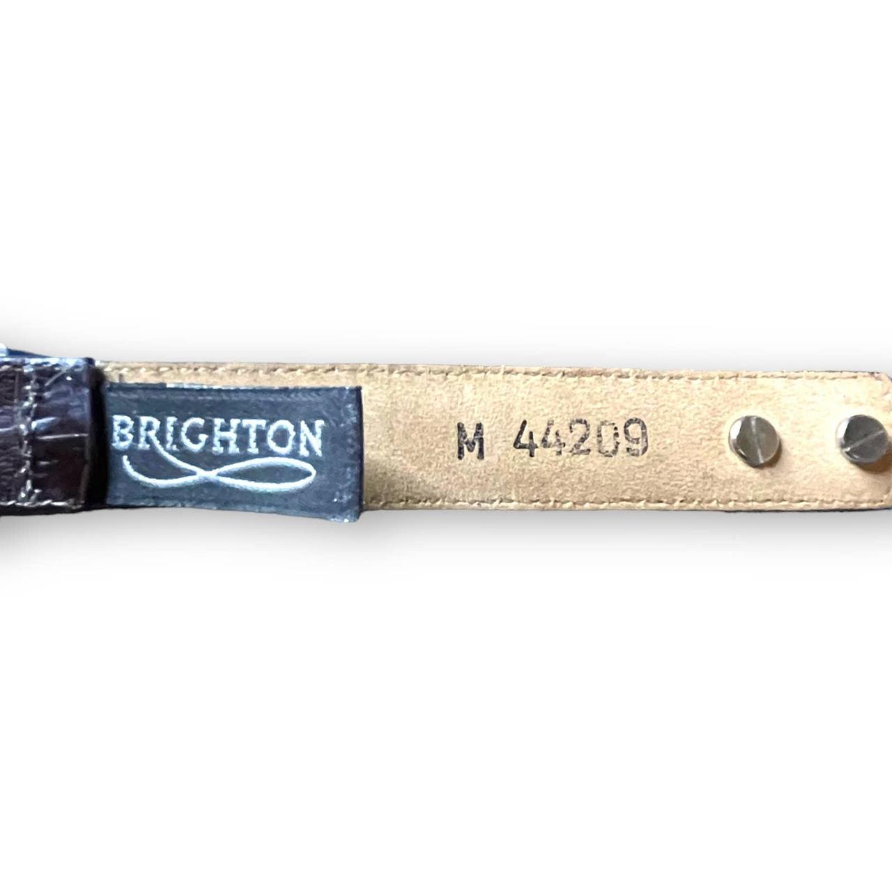 Brighton Vintage Belt - Brown Croc Embossed Leather - Depop