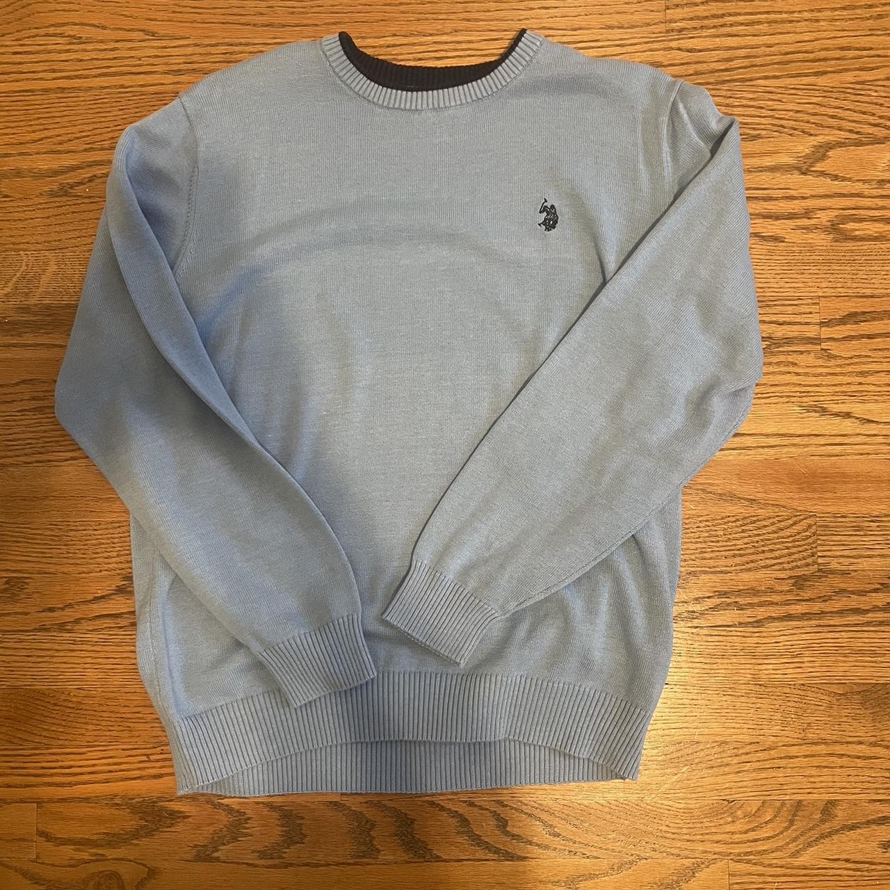 Large Light Blue Polo Sweater Perfect condition,... - Depop