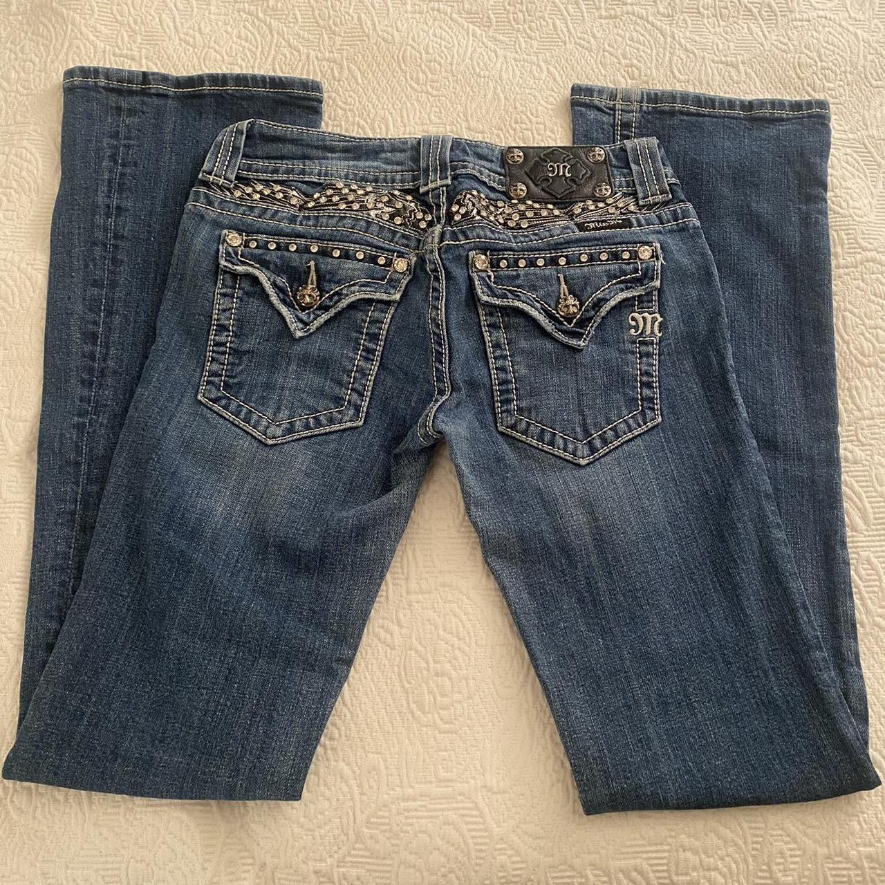 Miss Me Women's Black and Blue Jeans | Depop