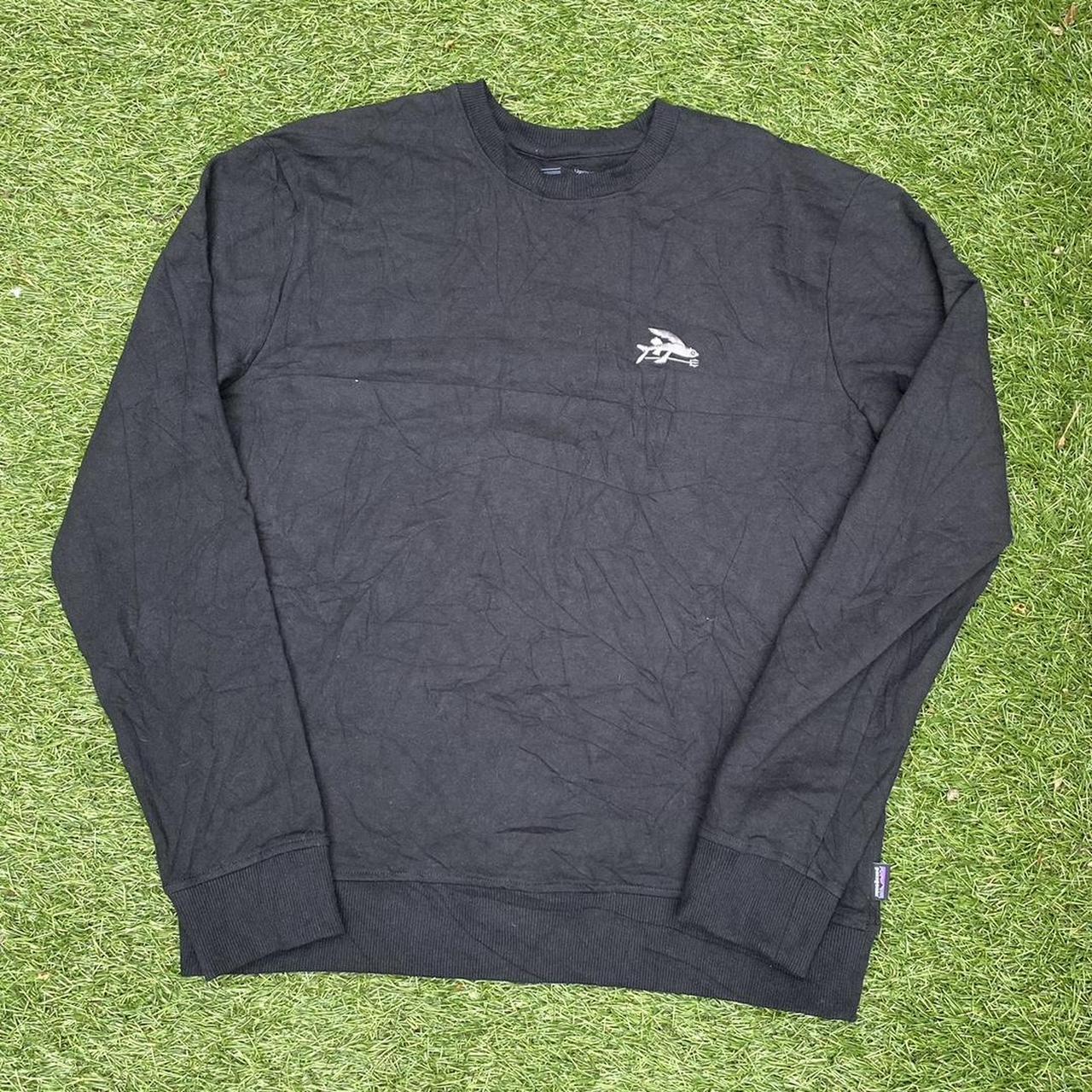 patagonia-men-s-black-sweatshirt-depop