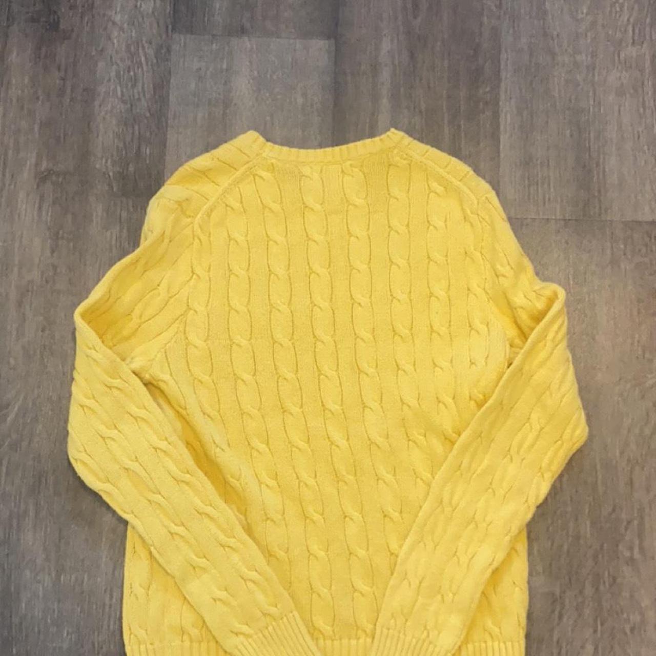 Yellow Ralph Lauren Cable Knitted Jumper Size on... - Depop