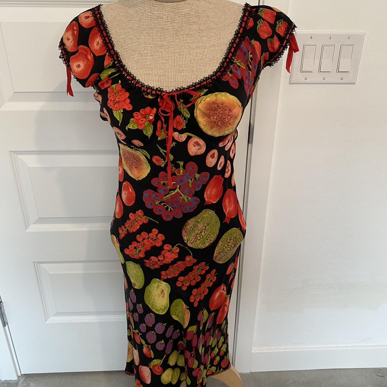 RARE VINTAGE 1990s BETSEY JOHNSON FRUIT DRESS 100... Depop