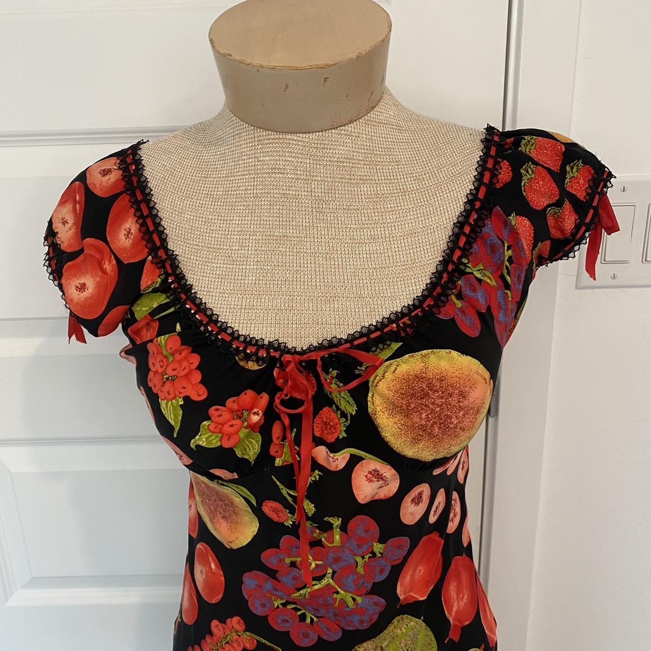 RARE VINTAGE 1990s BETSEY JOHNSON FRUIT DRESS 100... Depop