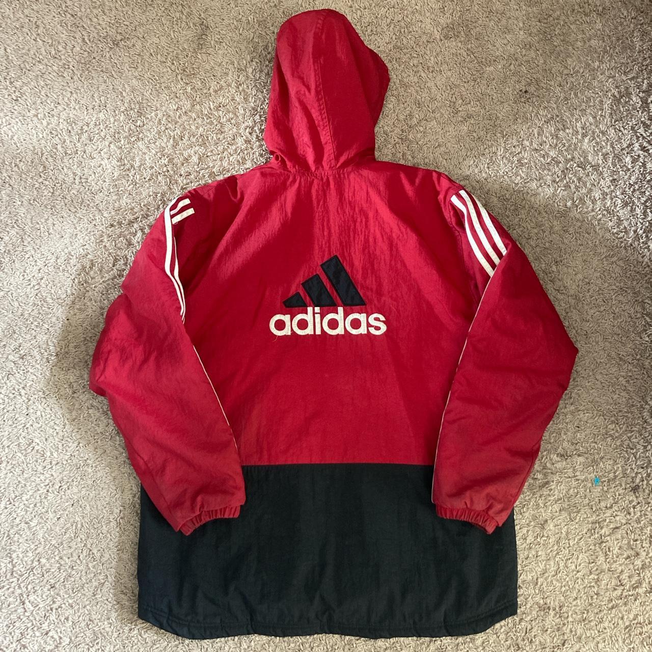 Adidas Men's Red and Black Jacket | Depop