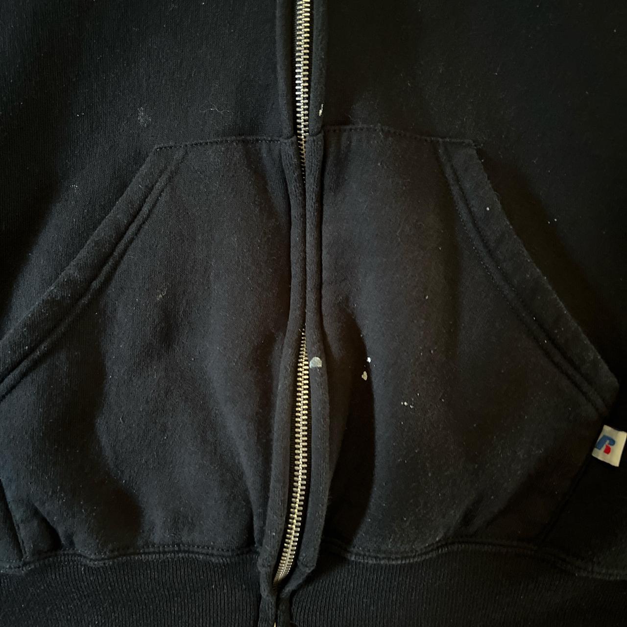 Vtg Y2K Russell Athletic Zip Up Hoodie XL black... - Depop