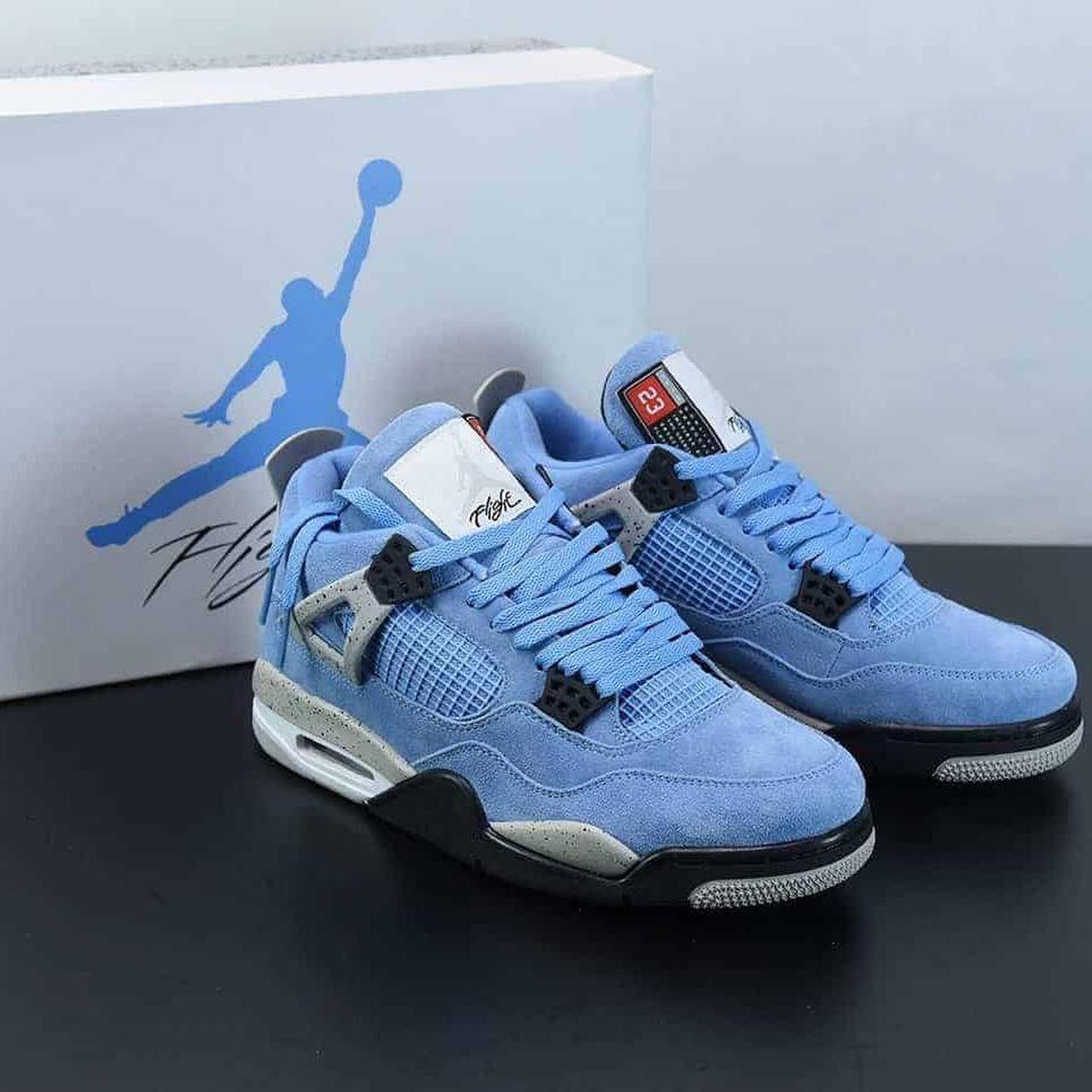 Jordan 4s - university blue Brand new, comes with... - Depop