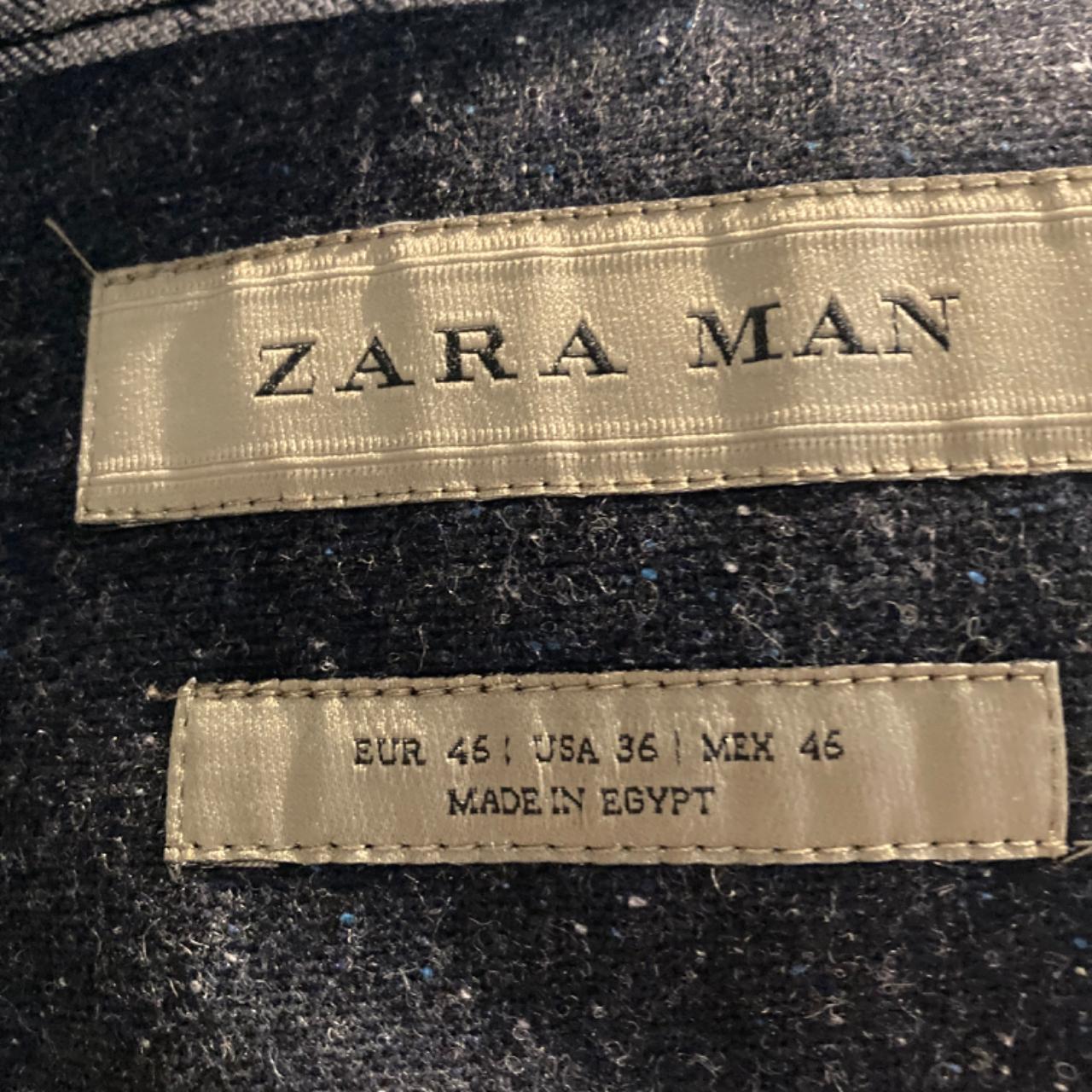 Zara Men's Navy and Blue Jacket Depop