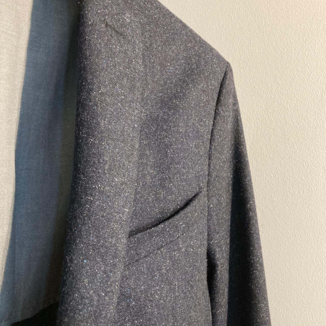 Zara Men's Navy and Blue Jacket Depop