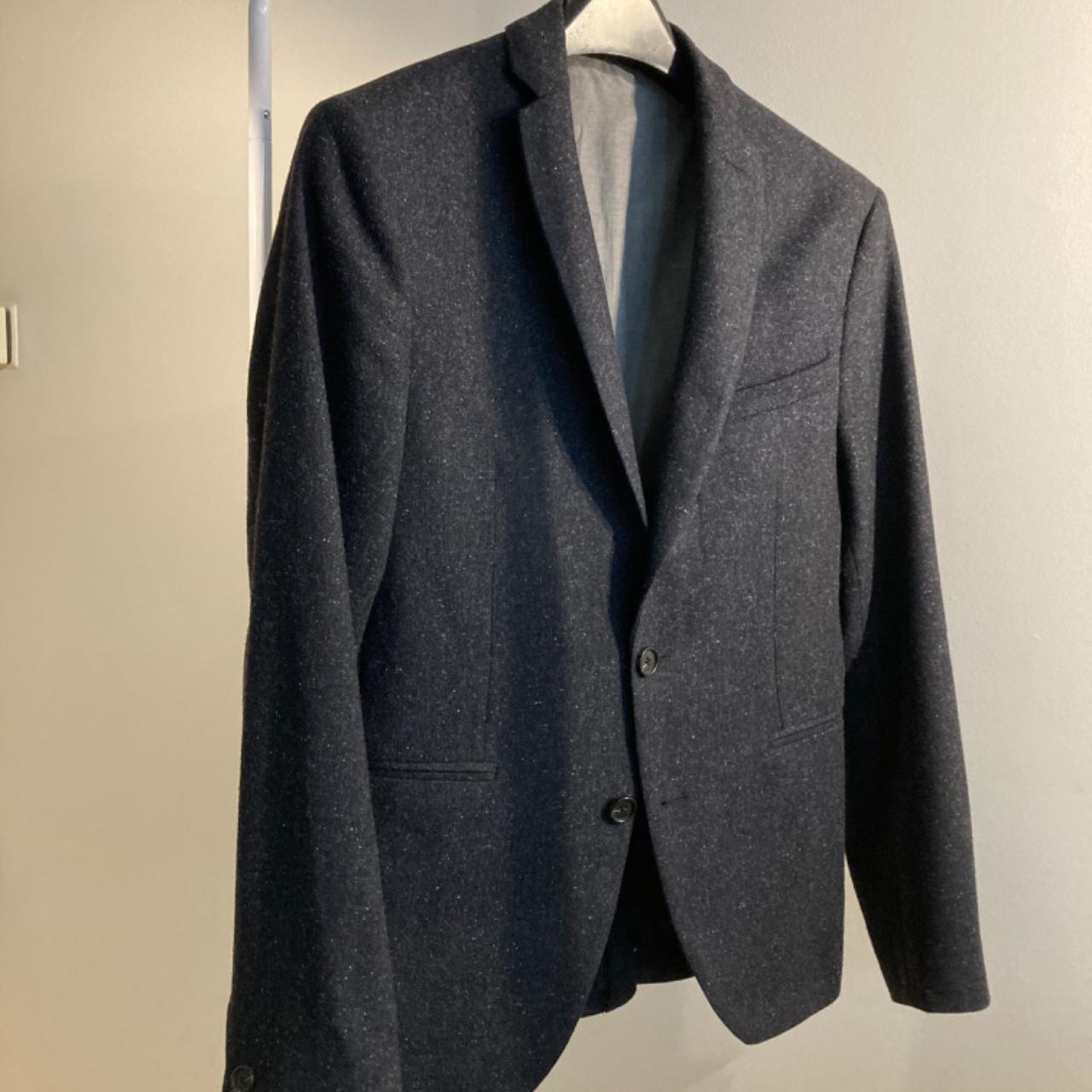 Zara Men's Navy and Blue Jacket Depop