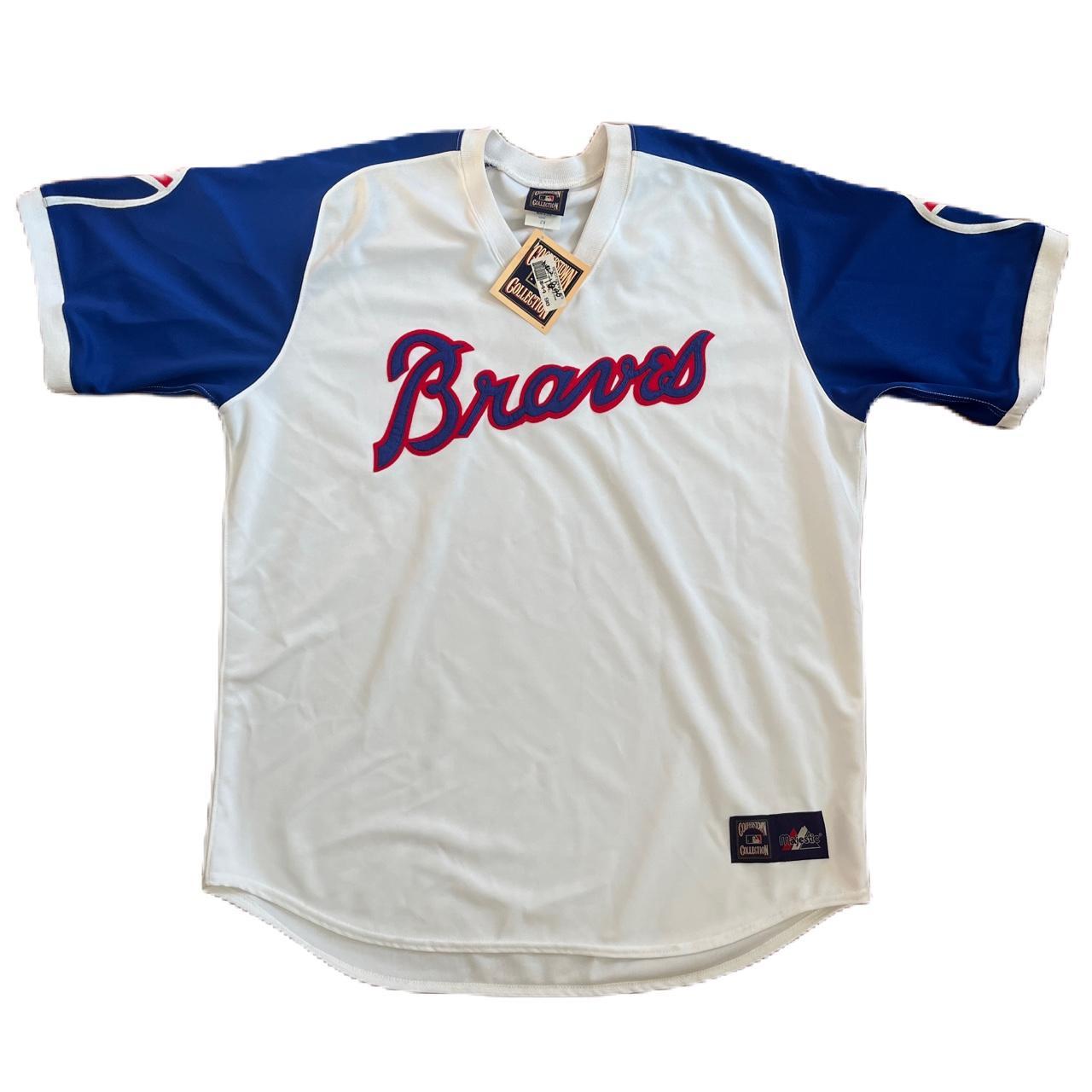 Majestic, Shirts, Atlanta Braves Cooperstown Collection Throwback Jersey  Size 2xl