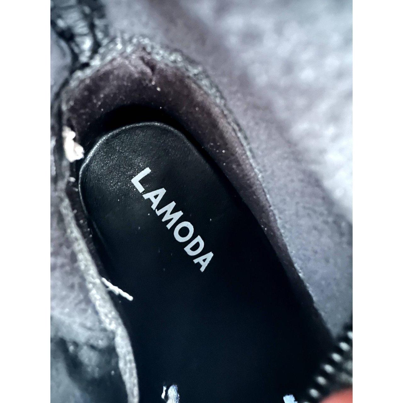 lamoda chunky heart heeled shoes in black