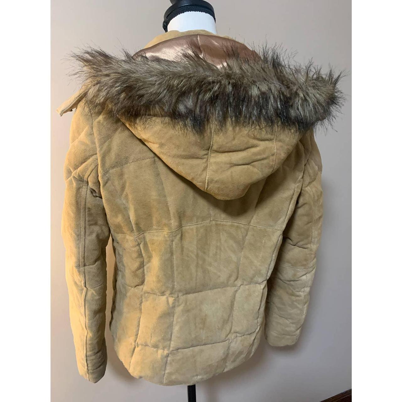 Eddie Bauer Leather Suede Quilted Goose down Jacket... Depop