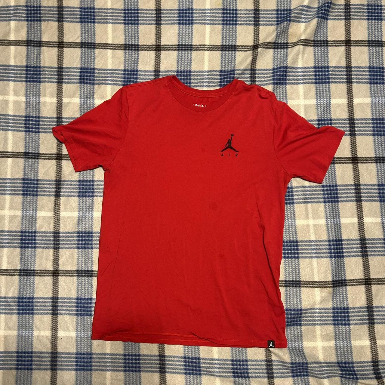 varsity red jordan shirt