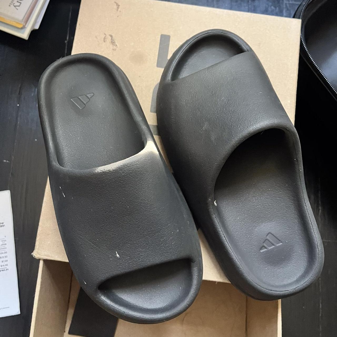 Adidas Yeezy Slides in Color Onyx purchased off... - Depop