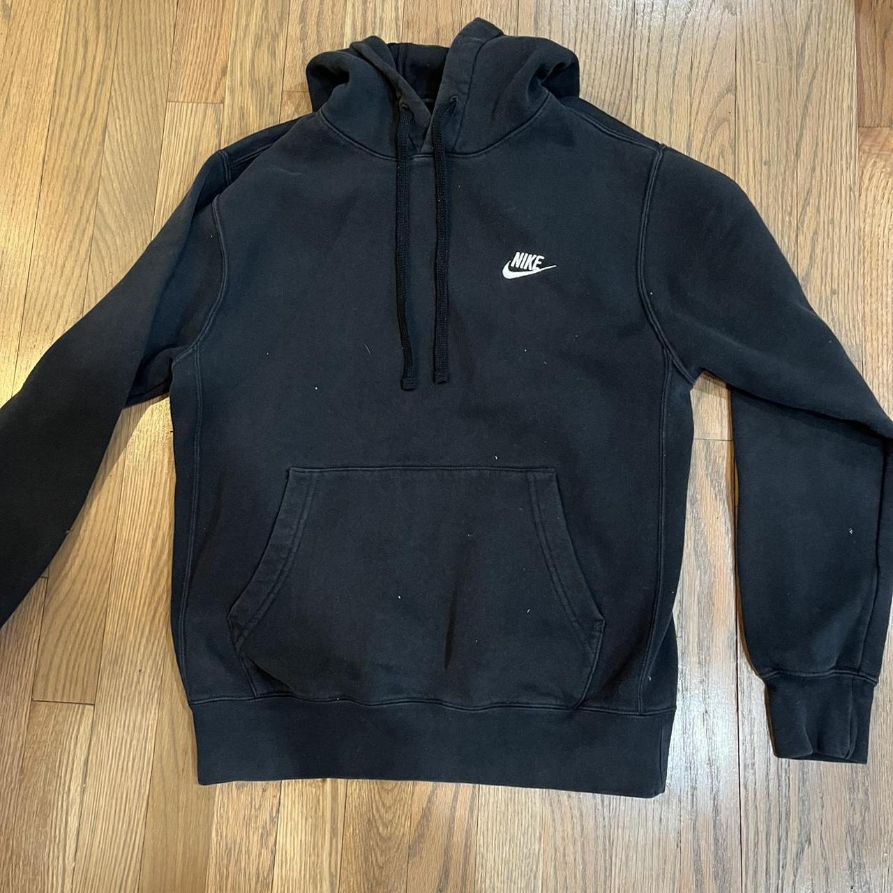 All Black Nike hoodie. Good condition with no size... - Depop