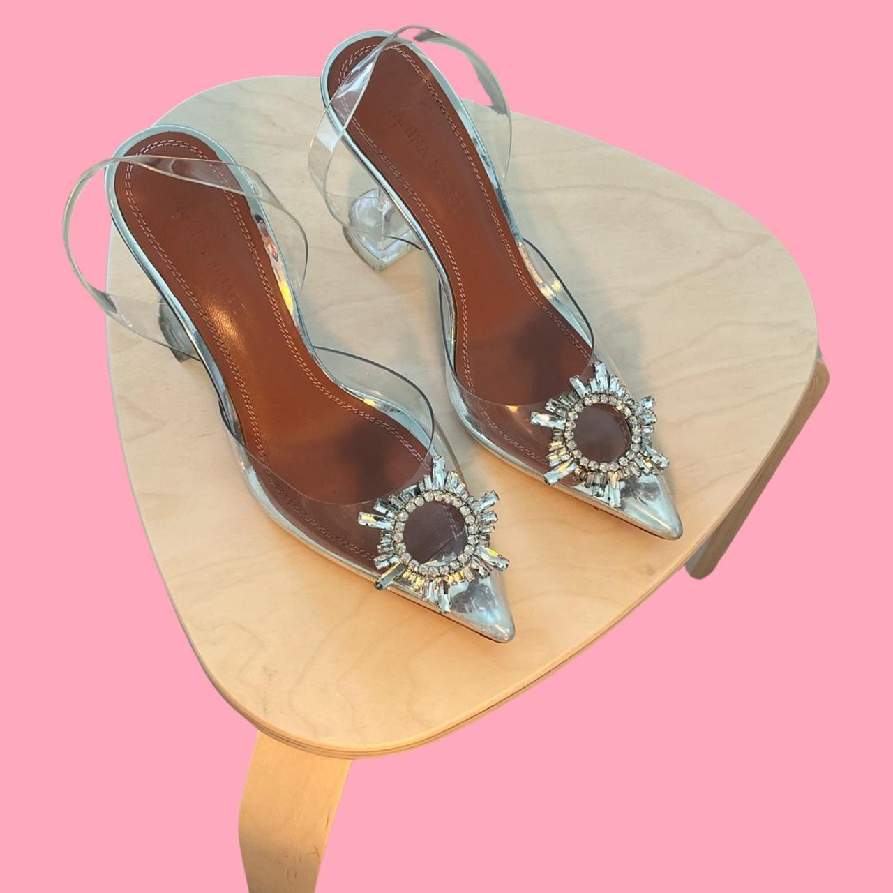 amina muaddi clear slingback