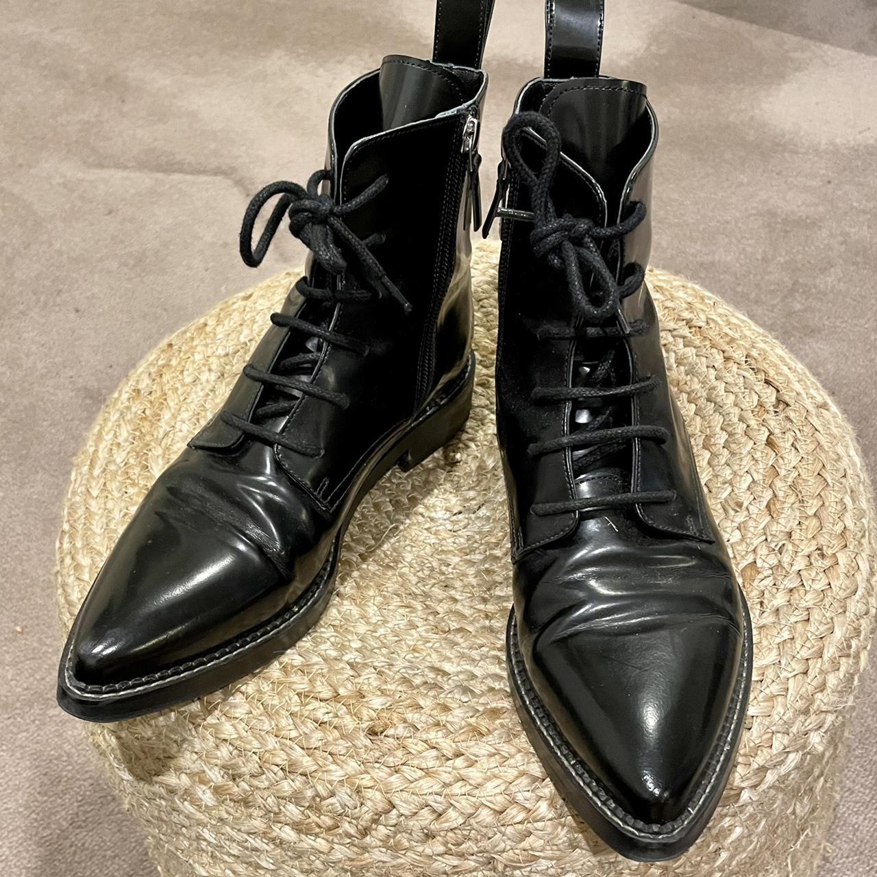 INCH2 black patent leather dress boots with pointed. Depop