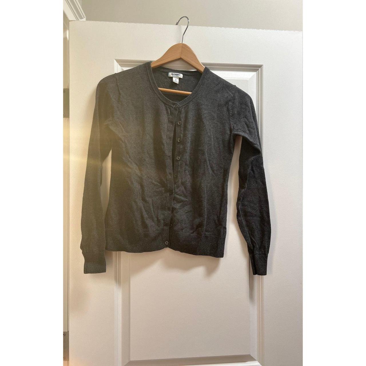 Old Navy Grey Classic Button down knit Cardigan Size... Depop