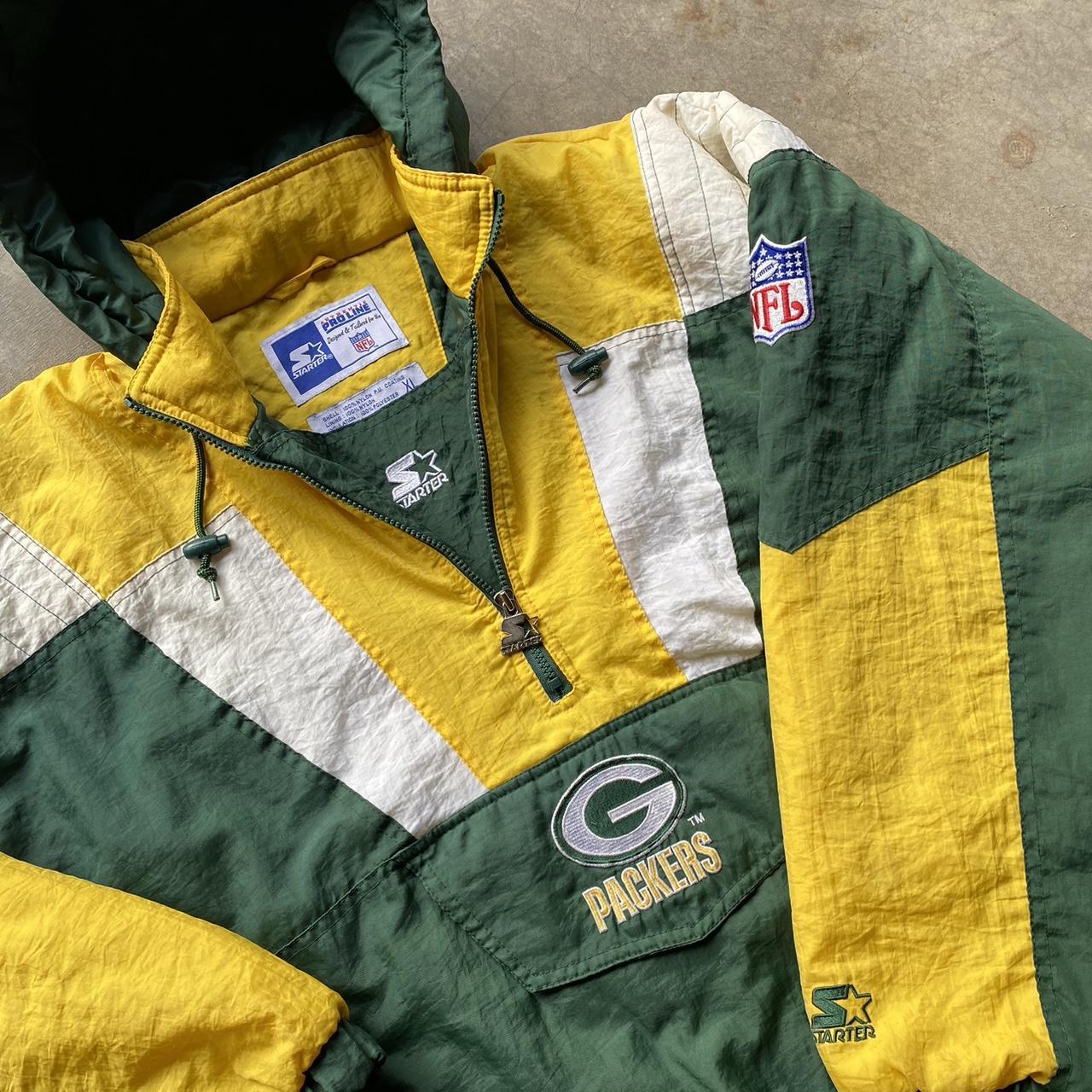 Vintage Green-bay Packers Winter Jacket, Men's - Depop