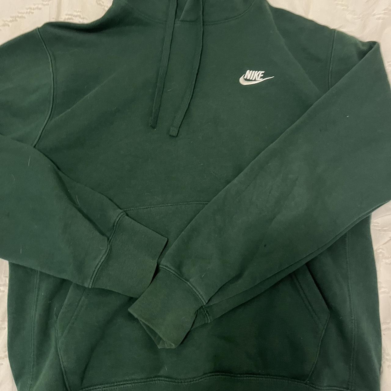 Green nike hoodie barely worn No... - Depop