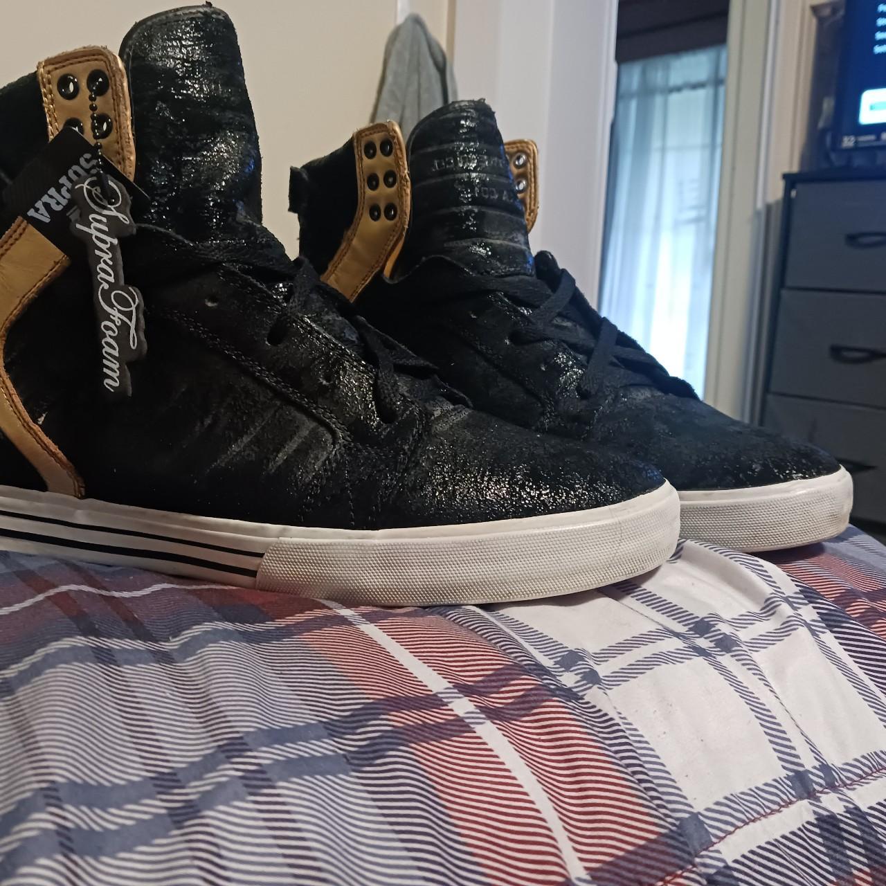 Supra Skytop 1 | Black/Gold, Size 11 - Depop