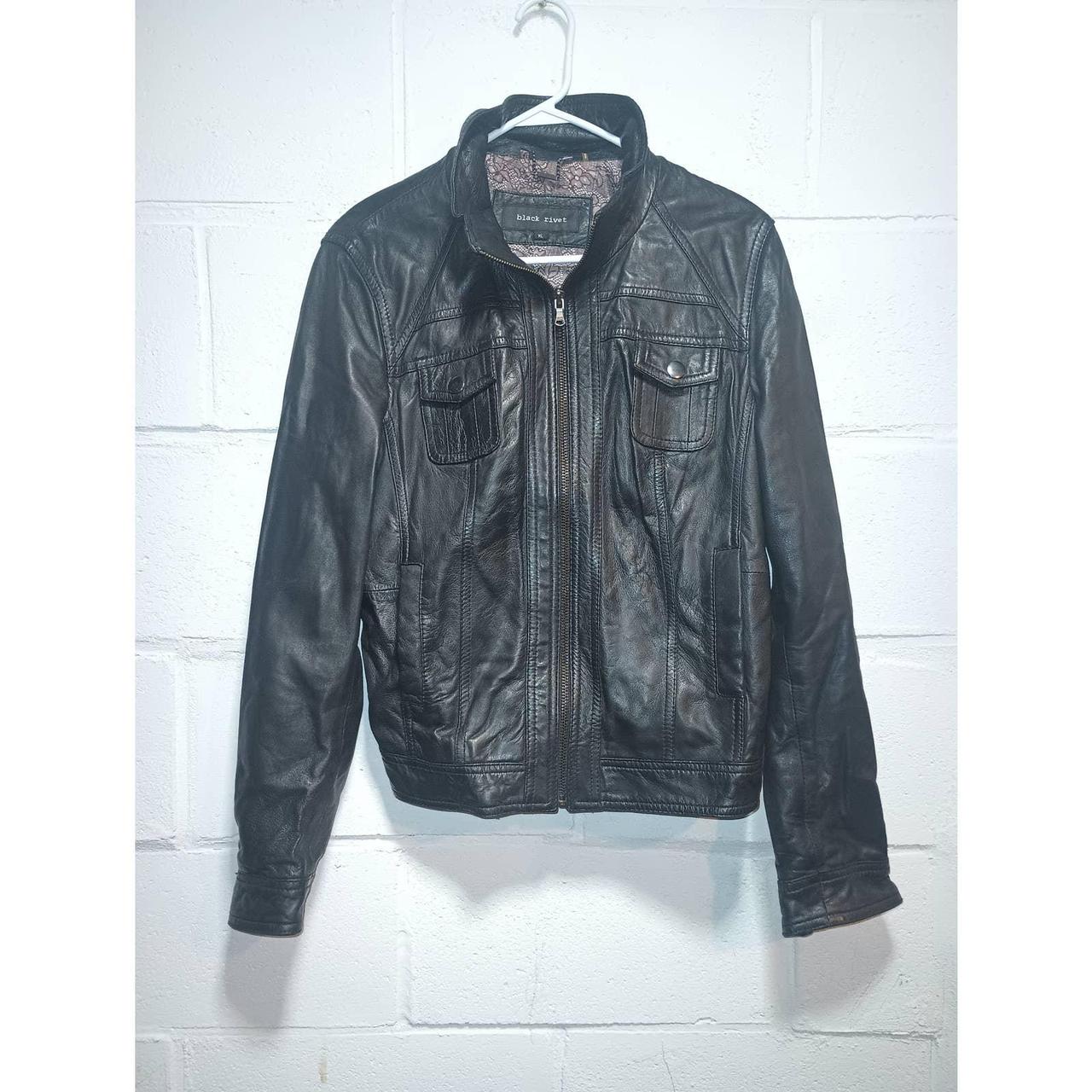 Black Rivet Women's Leather Jacket Size XL... Depop