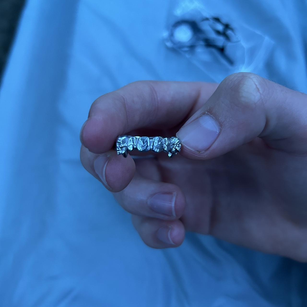 Hard Jewelry Flooded Grill ring. lightly worn, size... Depop