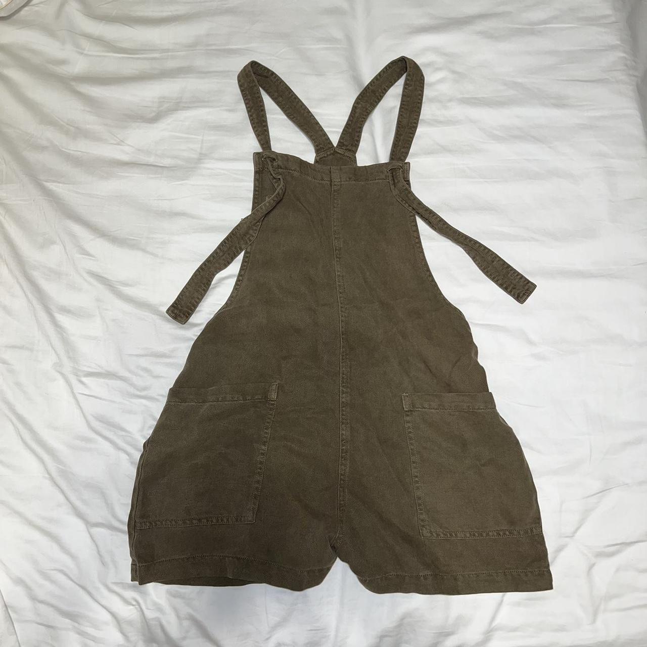 Aerie Women's Brown and Green Dungareesoveralls Depop