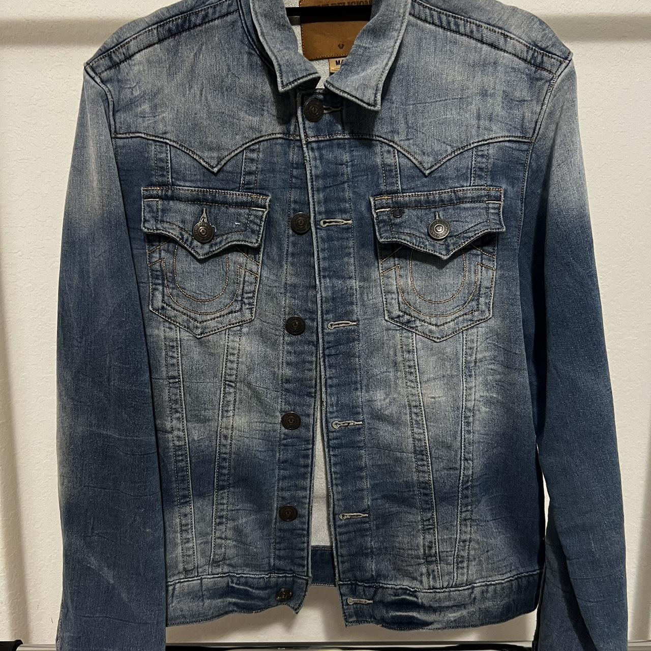 True Religion Men's Blue Jacket | Depop