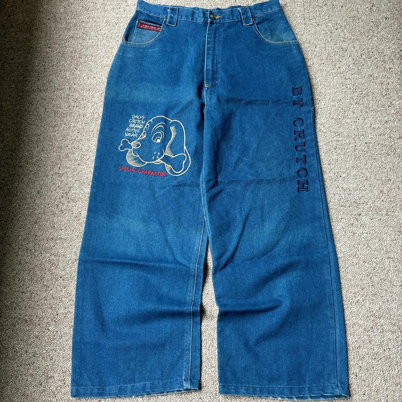 Insane Y2K Baggy Galfy by crutch Jeans Size | Depop