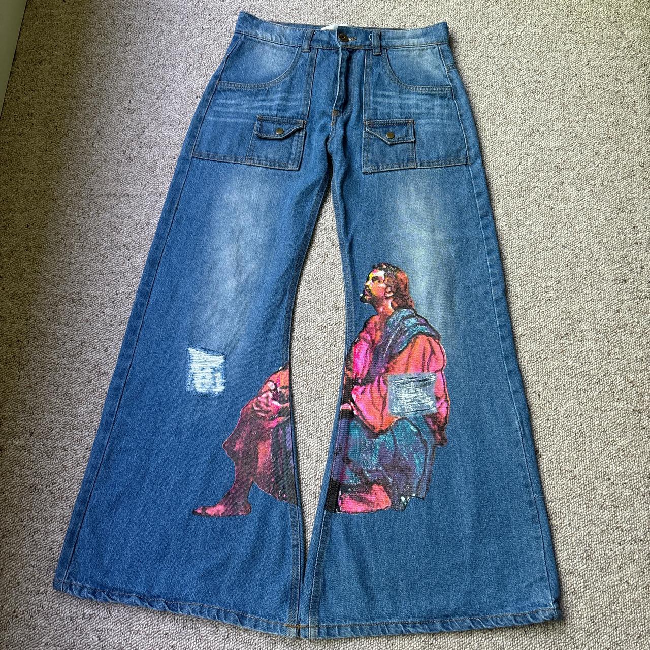 Dasyori Jesus flared denim Circa77.tif Size 28 Good | Depop