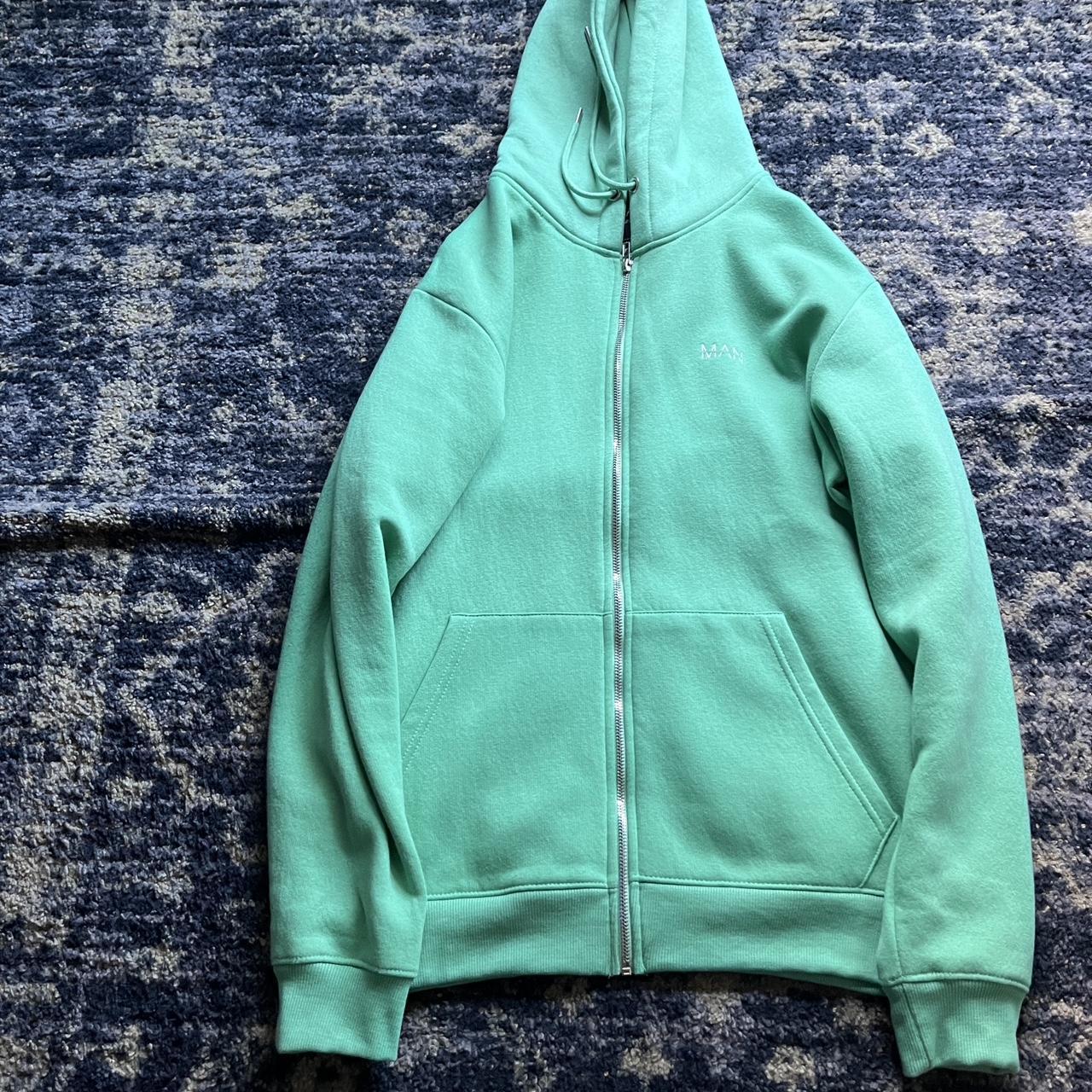 Oversized Light green zip up jacket soft and - Depop