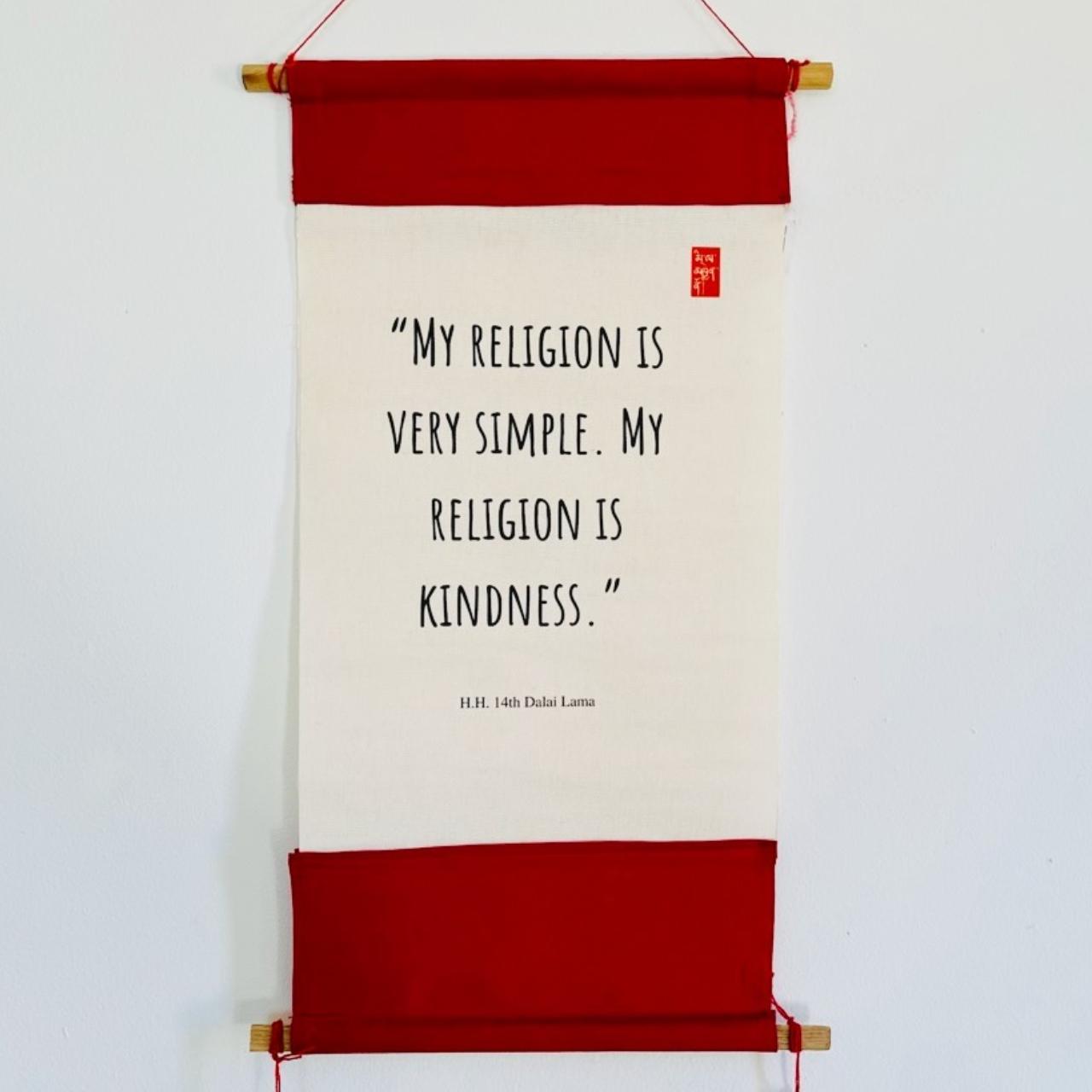 Wall hanging quote "MY RELIGION" on handmade... Depop