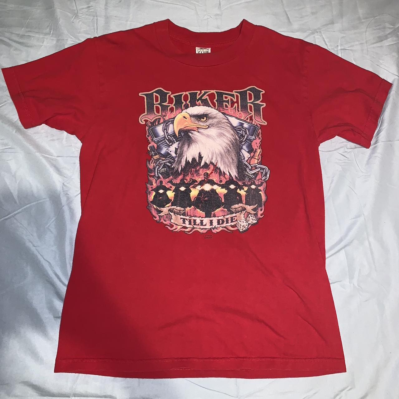 Pro club T-shirt Eagle and bikers in the front... - Depop