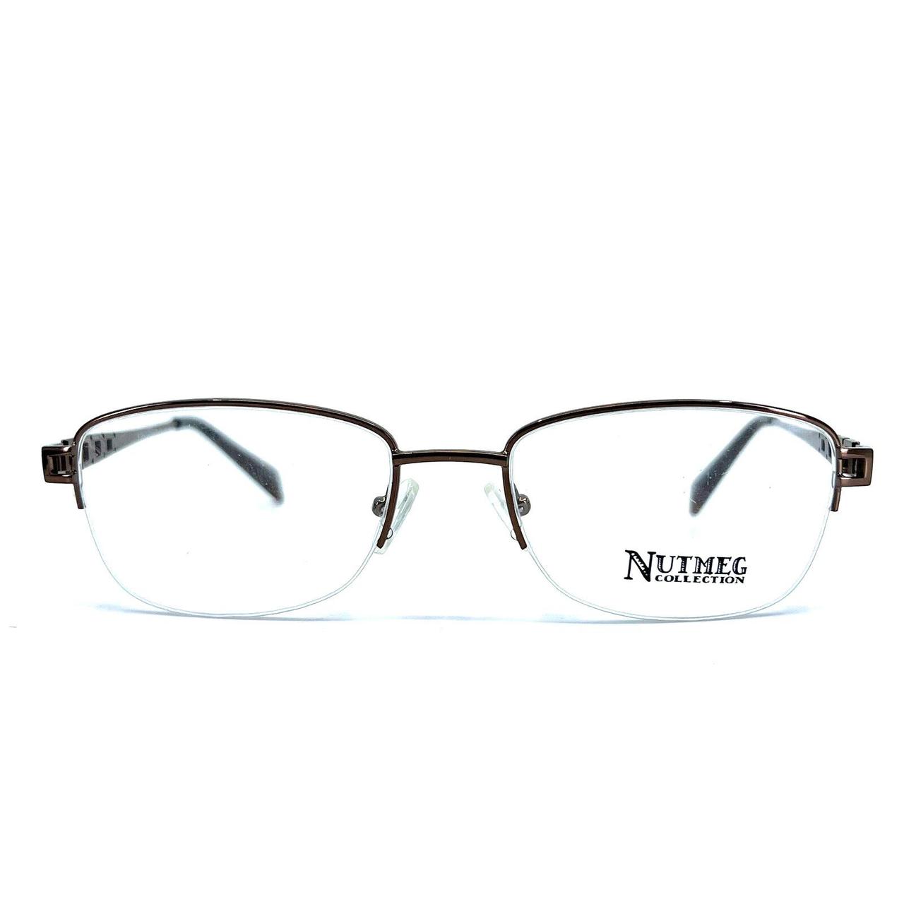 Nutmeg Collection Eyeglasses NM220 BR Brown Half Rim... - Depop