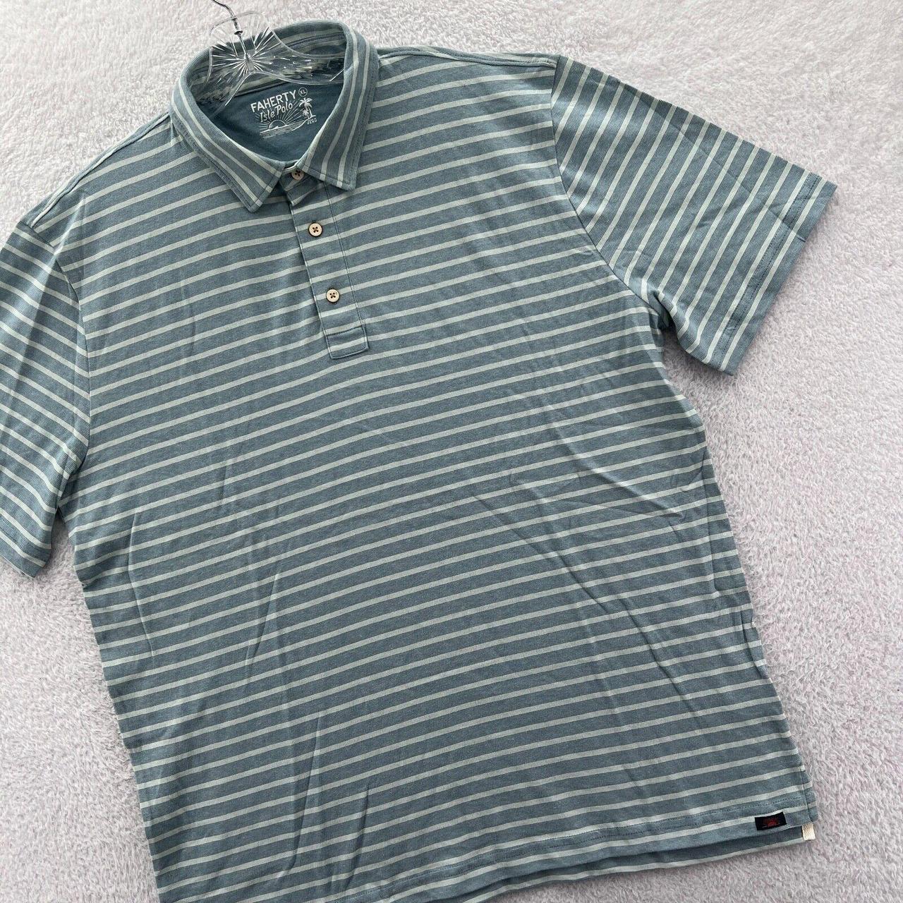 Faherty Men's Blue Poloshirts Depop